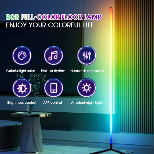 LumiVibe™ Minimalist RGB Corner Floor Lamp