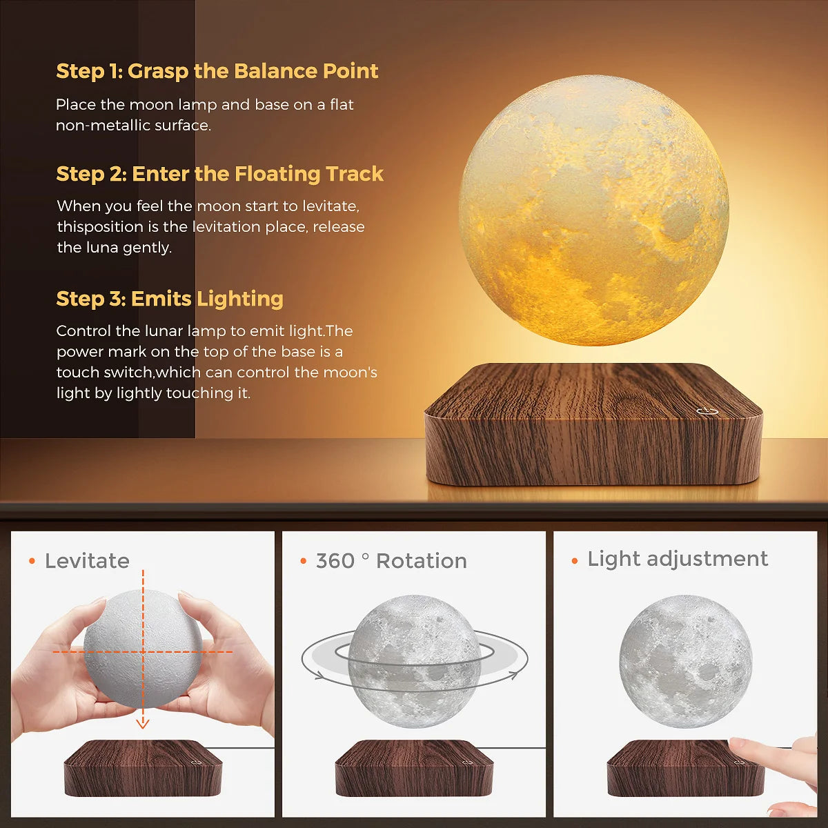 LumiVibe™ Magnetic Levitating Moon Lamp