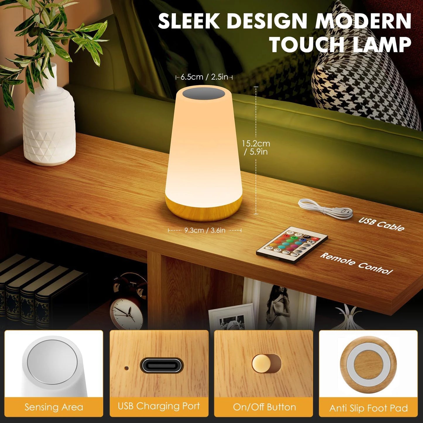 LumiVibe™ Crystal Diamond Glow Touch Lamp