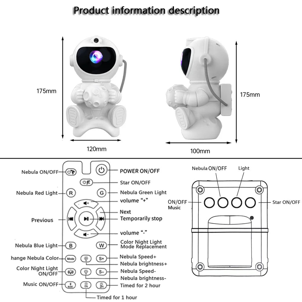 LumiVibe™ Astronaut Nebula Galaxy Projector