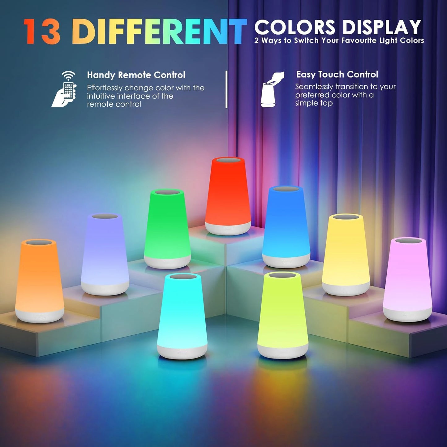 LumiVibe™ Crystal Diamond Glow Touch Lamp