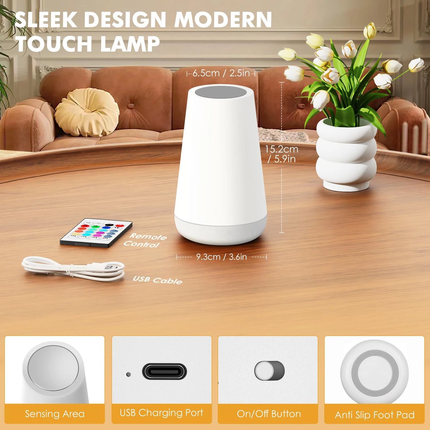 LumiVibe™ Crystal Diamond Glow Touch Lamp